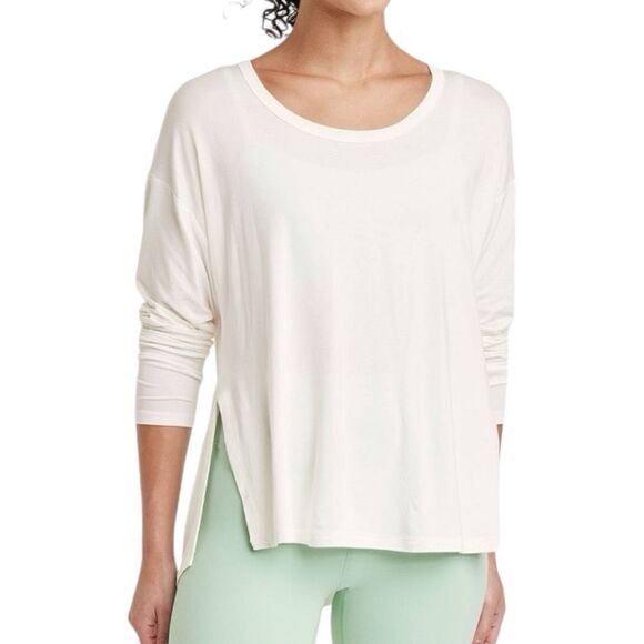 NEW All in Motion Cream Side Slit Long Sleeve Top XS - Picture 1 of 7